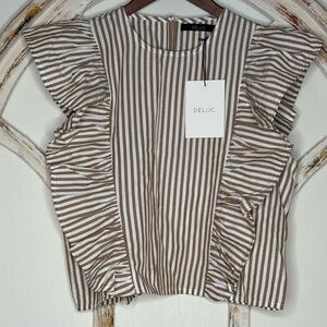 Deluc Brown Striped Women's “Caesar” Top- NWT